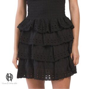 NWT House Of Harlow Tiered Eyelet Mini Skirt